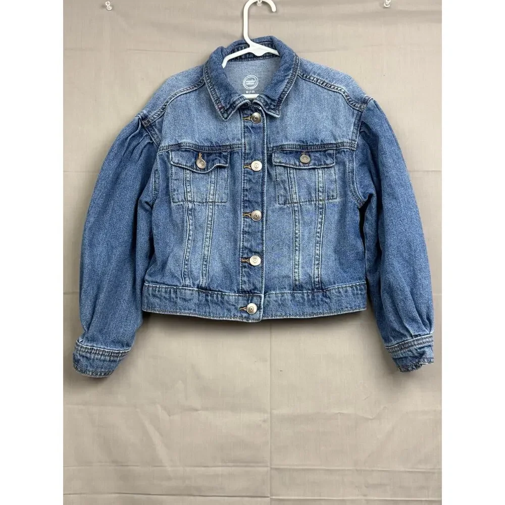 Wonder Nation Girls Denim Button Up Jacket, Size M (7/8)